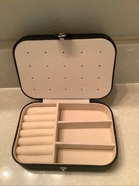 Black Travel Jewelry Case with Snap Closure
